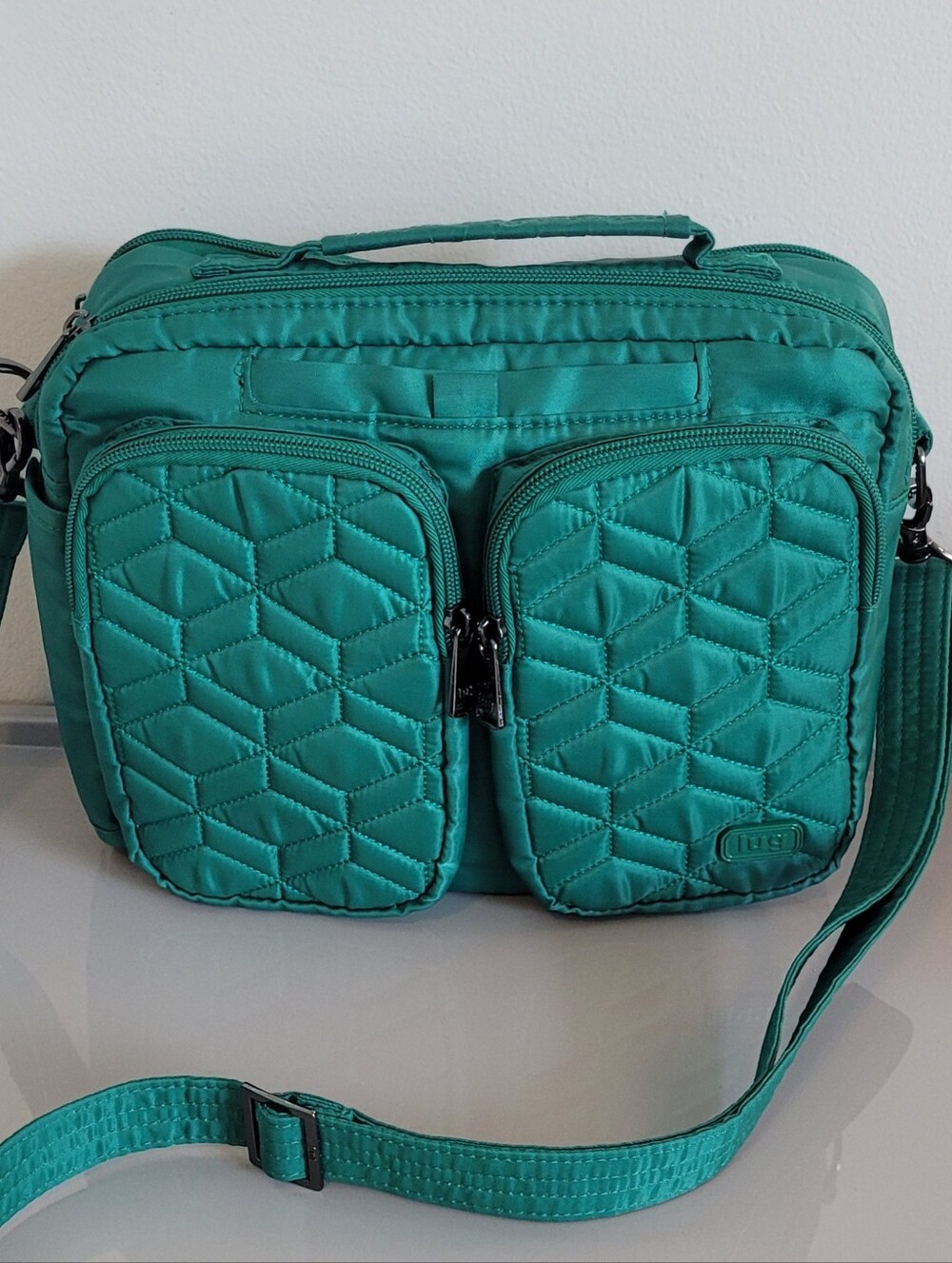 Lug Navigator Kelly Green Crossbody Shoulder Bag With Handle